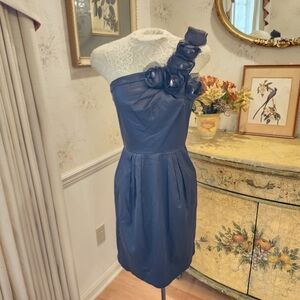 Vintage Bisou Bisou Black One Shoulder Cocktail Dress 12